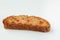 Cantucci cookie with candied fruit on white