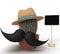 cantus moustache black color wear hat signpost symbol decoration mexican design festival celebration