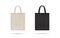 Canvas bag. mockup of fabric tote. Cloth totebag with handle. template of black and white cotton eco bag. Reusable tote for