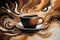 Canvas becomes a tapestry of creativity as the painter captures the essence of a coffee moment with bold brushstrokes