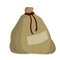 Canvas burlap bag. Cartoon flat illustration. Rustic element for mill. Packaging for storage of grain and flour.