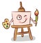 Canvas holding a brush on easel illustration color vector