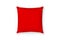 Canvas pillow mockup. Red blank cushion isolated background. Top view