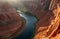 Canyon american national park. Panoramic Horeseshoe Bend. Horseshoe Bend by Grand Canyon at sunset.