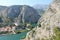 The canyon of the Cetina river in omiÅ¡, Croatia