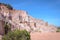 Canyon cliffs with many rocks sedimented by time, rocks with red and yellow colors