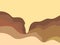Canyon landscape in a minimalist style. Sand mountains, hills and canyons in flat design. Boho decor for prints, posters and