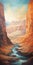 Canyon River: A Breathtaking Artgerm-inspired Painting Of Nature\\\'s Beauty