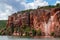 Canyon of San Francisco river. Green waters, orange walls