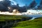 Canyon To Smoo Cave With Flock Of Sheep At The Twilight Atlantic Coast Near Durness In Scotland