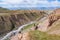 Canyon on the way to Lenin peak in Kyrgyzstan