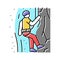 canyoning extreme sport color icon vector illustration