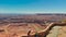 CANYONLAND, UT - JUNE 2018: Two girls enjoy the beautiful canyon scenario