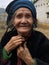 Cao Bang, Vietnam, January 28, 2020 - 98 years old wrinkled vietnamese woman looking at camera, Cao Bang Province, Trung Khanh