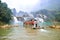 Cao bang, Vietnam - Nov 30, 2018 : Tourist visiting Ban Gioc Waterfall or Detian Falls