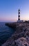 The Cap Artrutx Lighthouse on the Spanish mediterranean island of Menorca.