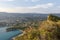 Cap Canaille cliffs overlooking Gulf of Cassis at Mediterranean Sea coast of French riviera at sunset light