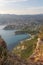 Cap Canaille cliffs overlooking Gulf of Cassis at Mediterranean Sea coast of French riviera at sunset light