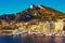 Cap d`ail harbor and tÃªte de chien mountain