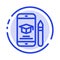 Cap, Education, Graduation, Mobile, Pencil Blue Dotted Line Line Icon