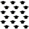 Cap or hat for ceremony university graduation seamless pattern