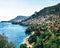 Cap Martin sea coast panorama and Monaco town, cote d`azur, France