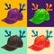 Cap with reindeer horns collection