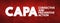 CAPA - Corrective and preventive action acronym, business concept background