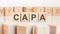 Capa word made with building blocks, concept