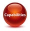 Capabilities glassy brown round button