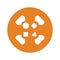 Capable, diverse, diversified icon. Orange color vector EPS