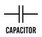 Capacitor electronic component, vector icon flat design concept. Electricity physics scheme for education