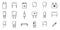 Capacitor icons set outline vector. Polyester ceramic capacitor