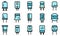 Capacitor icons set vector flat