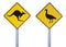 Cape Barren goose and kangaroo road signs