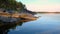 Cape Besov nose in the Lake Onega in Karelia in northern Russia in summer