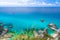 Cape Capo Vaticano aerial panoramic view, Calabria, Southern Italy