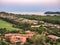 Cape Carbonara panorama at sunset. Villasimius, Sardinia, Italy.