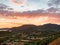 Cape Carbonara panorama at sunset. Villasimius, Sardinia, Italy