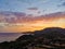 Cape Carbonara panorama at sunset. Villasimius, Sardinia, Italy