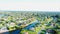 Cape Coral, Aerial Flying, Amazing Landscape, Florida, Waterfront View