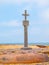 CAPE CROSS, NAMIBIA - OCTOBER 12, 2013: Stone Cross memorial - replica of orginal padrao placed by Diogo Cao in 1486