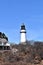 Cape Elizabeth Light, and surrounding landscape on Cape Elizabeth, Cumberland County, Maine, New England Lighthouse,  US