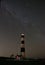 Cape Hatteras lighthouse nc night with stars