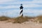 Cape Hatteras Lighthouse seen from beach NC USA