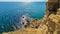 Cape Kaliakra ,  panoramic view of a cliff merging into the sea
