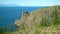 Cape Khoboy, rocky coast. Northern tip of Olkhon island on lake Baikal.