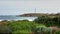 Cape leeuwin lighthouse and coastal wildflowers in west australia