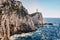 Cape Lefkada or Lefkas lighthouse and cliffs in the southern par