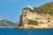 Cape Miseno Lighthouse, Gulf of Naples, Italy in sunny summer da